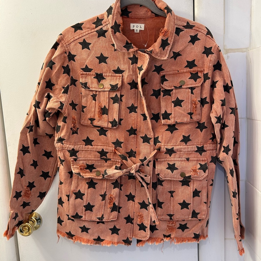 POL Starry Black and light orange Jacket
